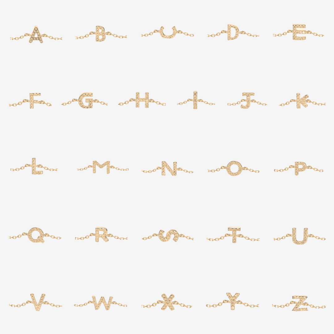 Zircon Initial Bracelet - Gold