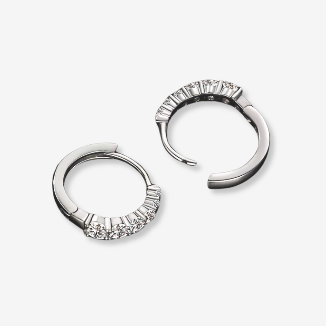 Tapered Moissanite Huggie Earrings