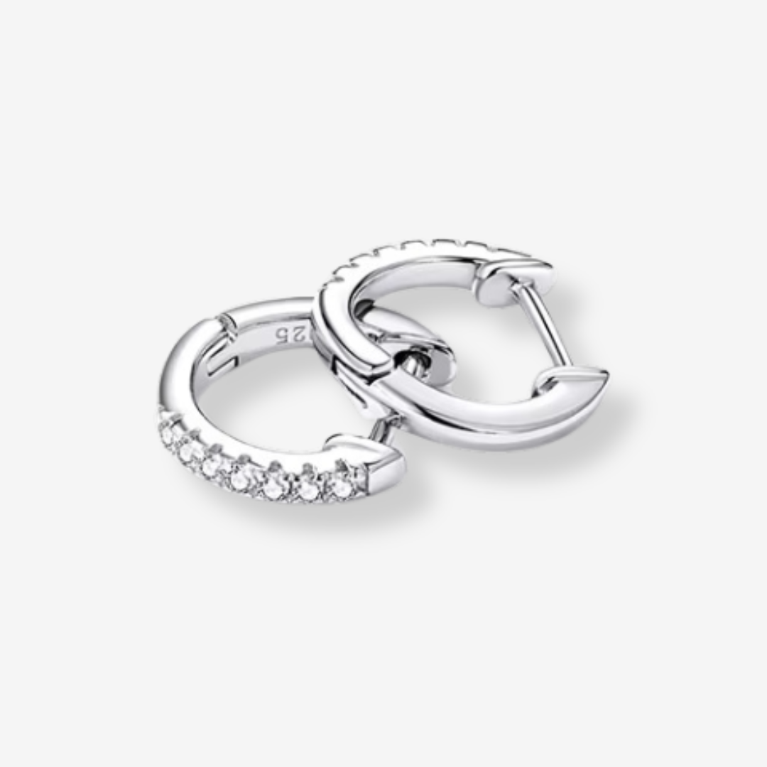 Cubic Zirconia Halo Huggie Earrings