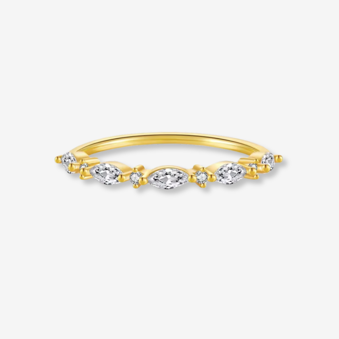 Round and Marquise Alternating Ring