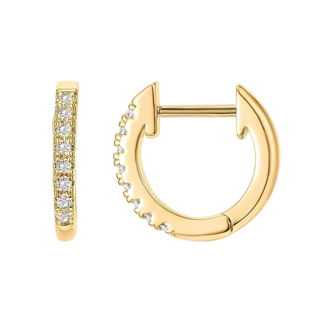 Cubic Zirconia Halo Huggie Earrings
