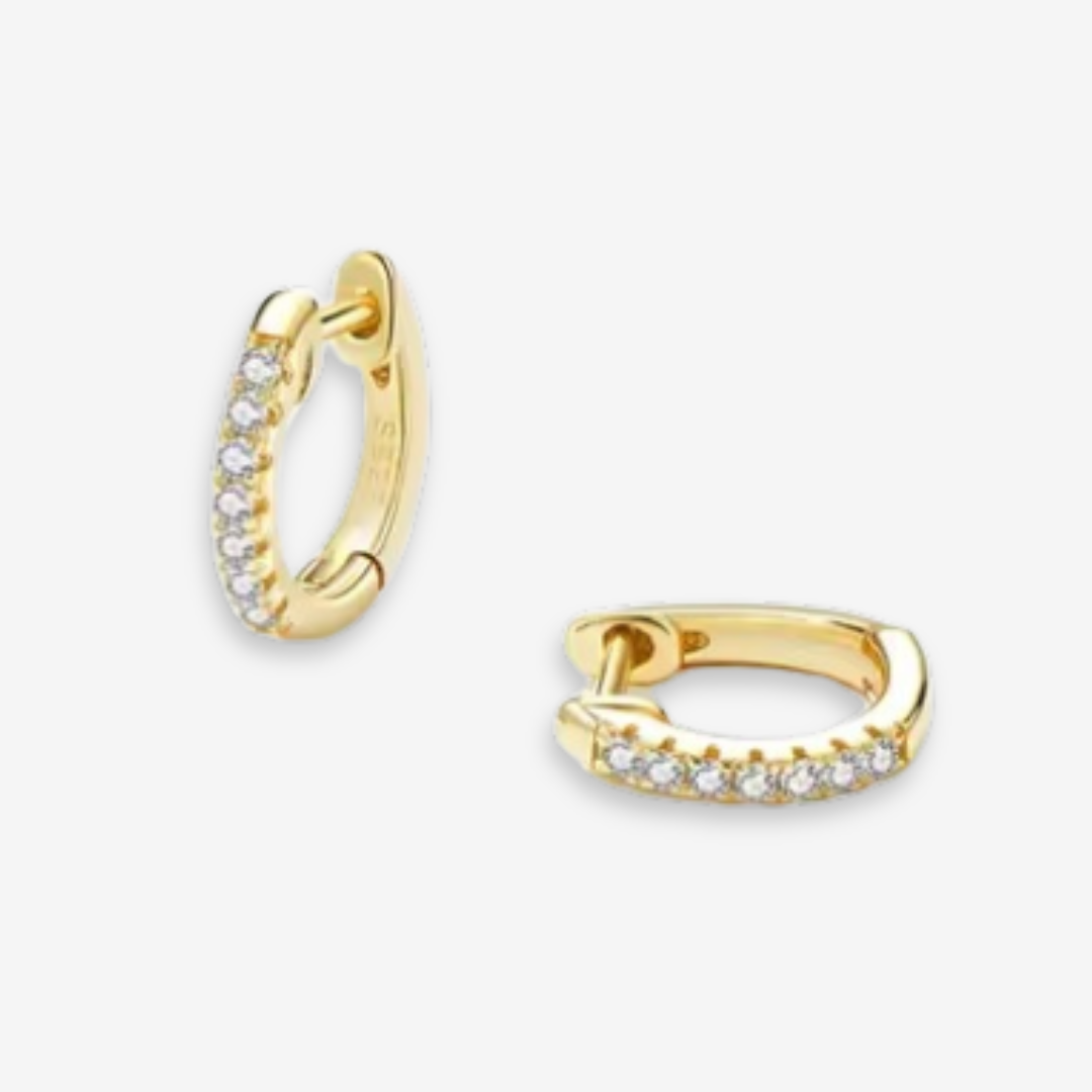 Cubic Zirconia Halo Huggie Earrings
