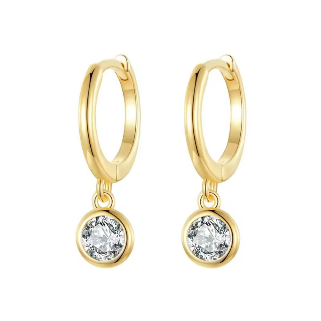 Hanging Cubic Zirconia Hoops