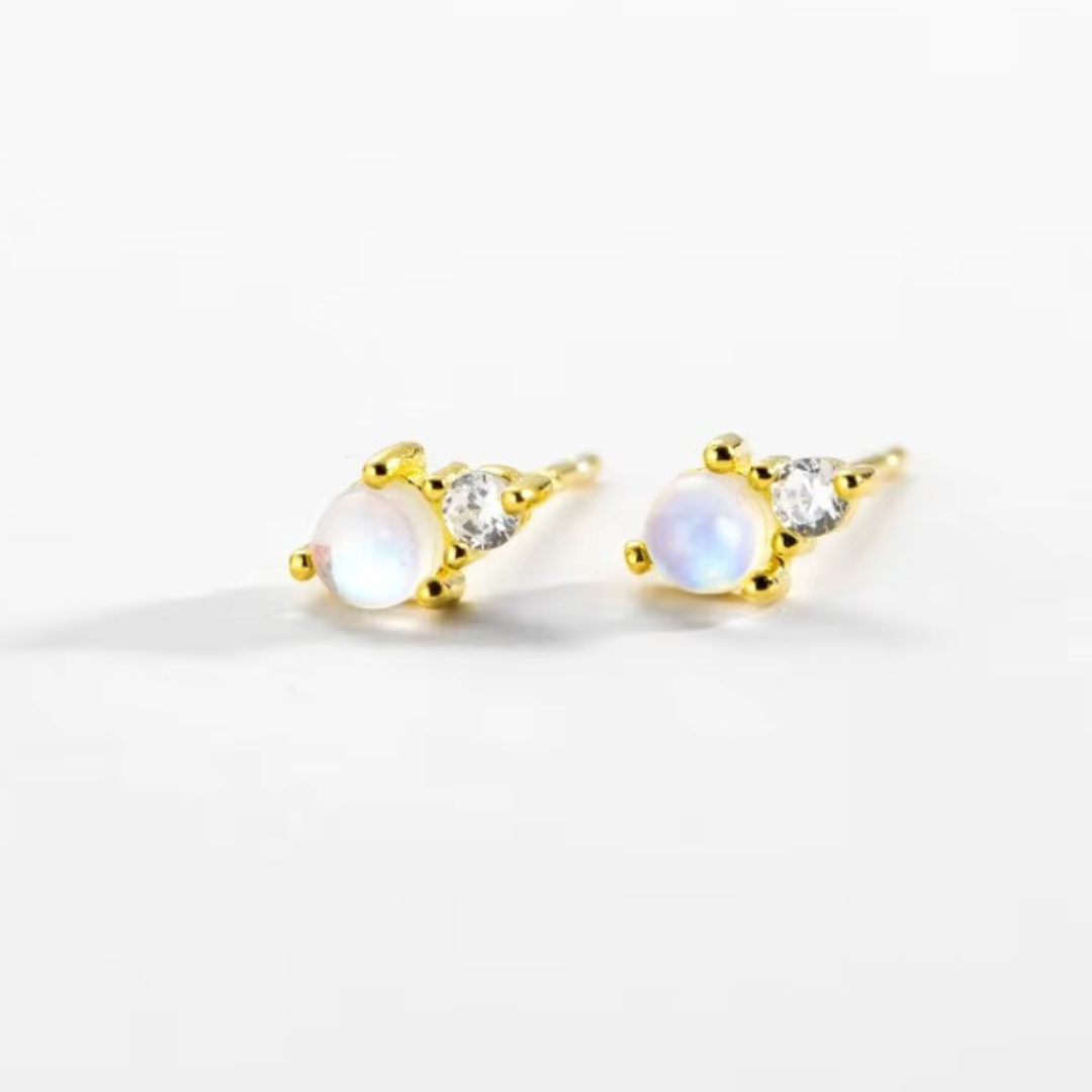 Moonstone Duo Stud Earrings