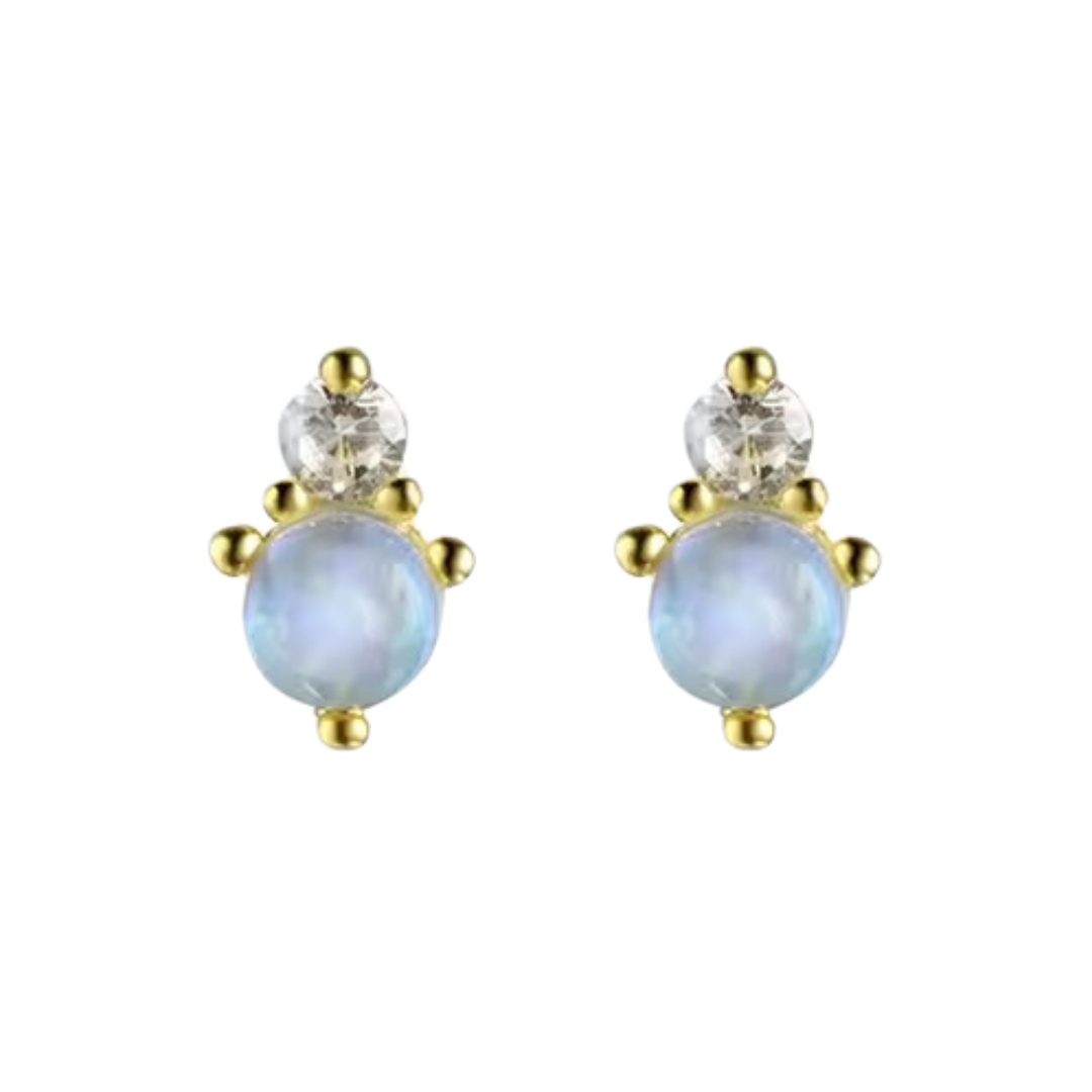 Moonstone Duo Stud Earrings