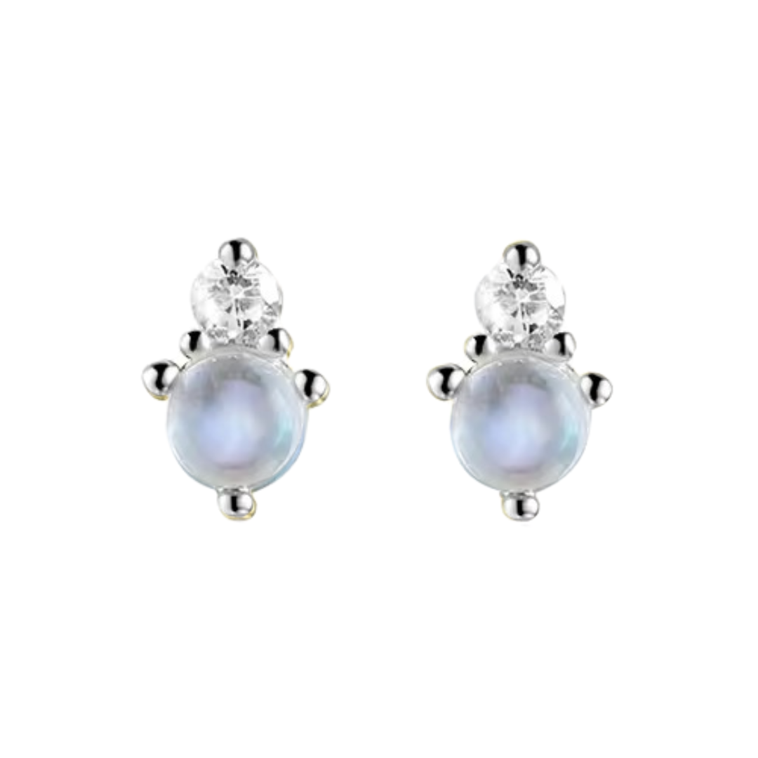 Moonstone Duo Stud Earrings