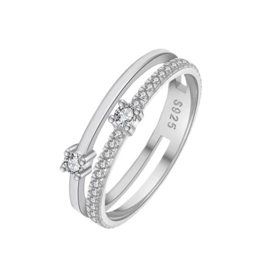 Cubic Zirconia Double Ring