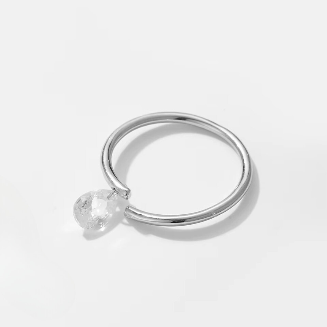 Zircon Teardrop Ring