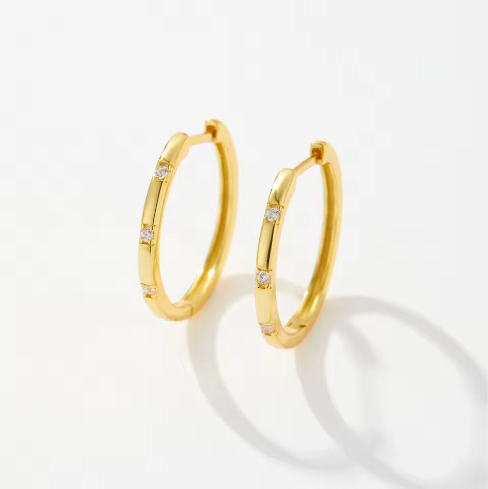 Cubic Zirconia Square-Set Hoops