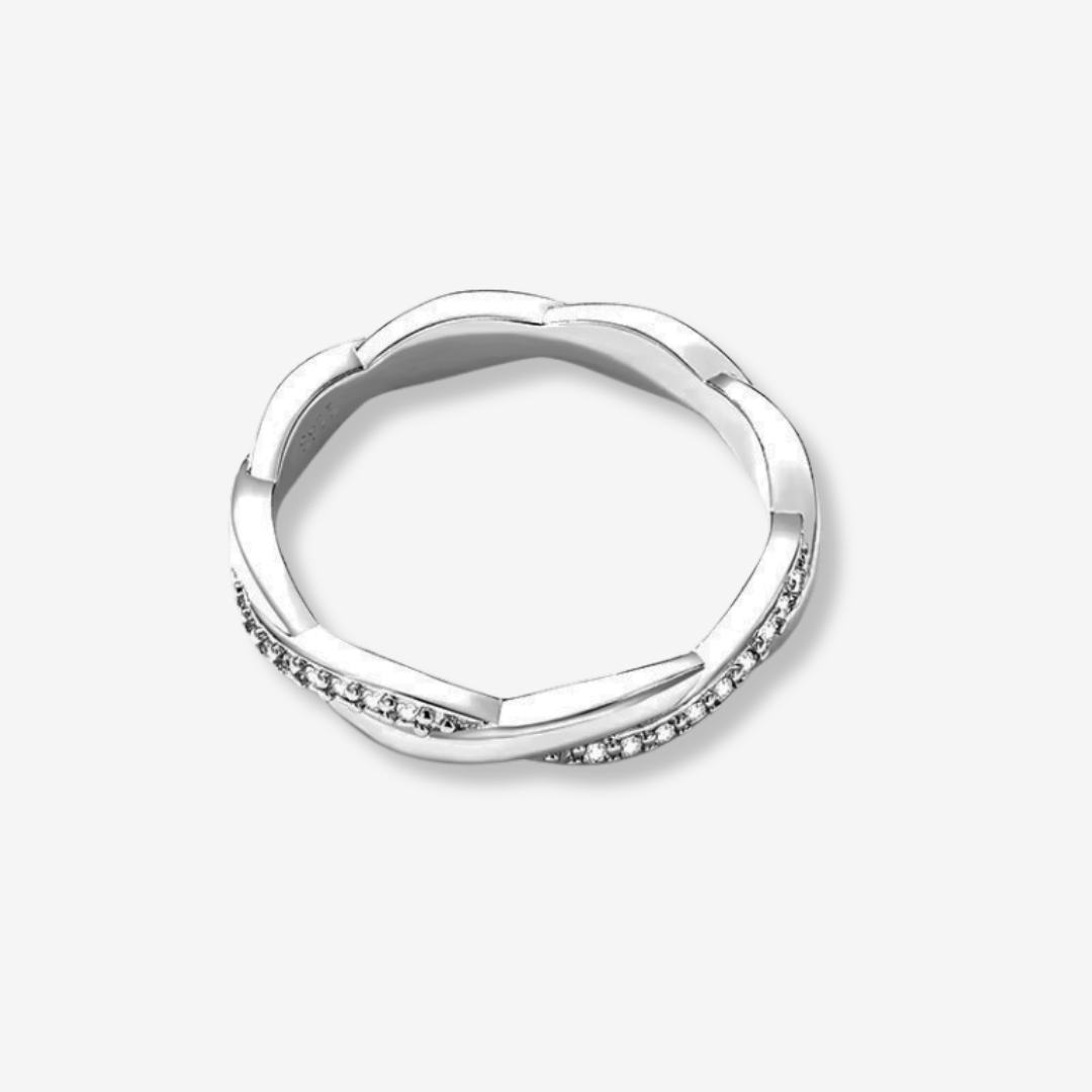 Cubic Zirconia Twisted Ring