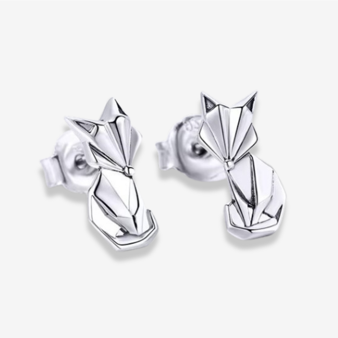 Origami Fox Stud Earrings