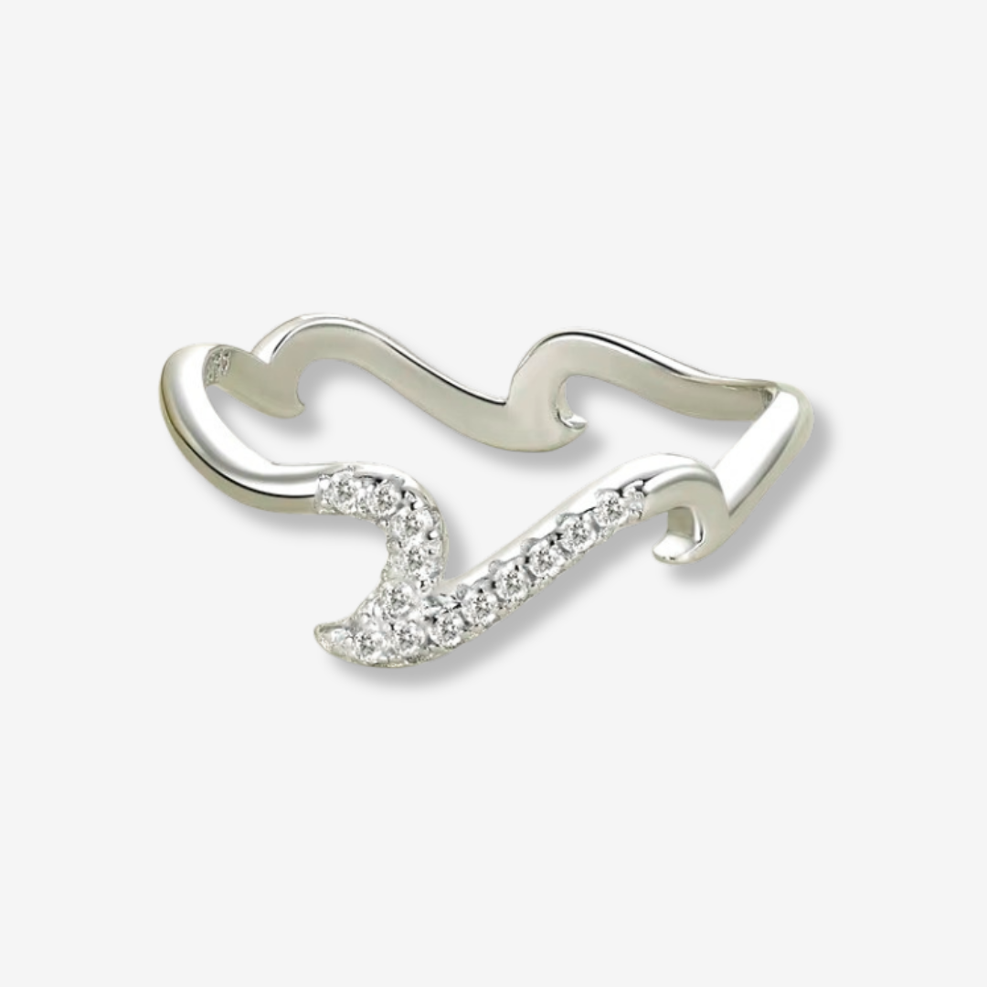 Cubic Zirconia Wave Ring