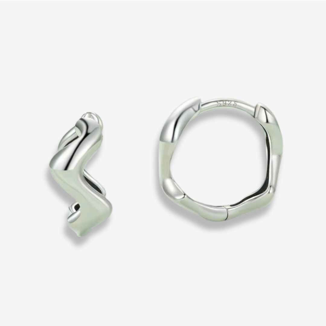 Small Wave Hoop Earrings