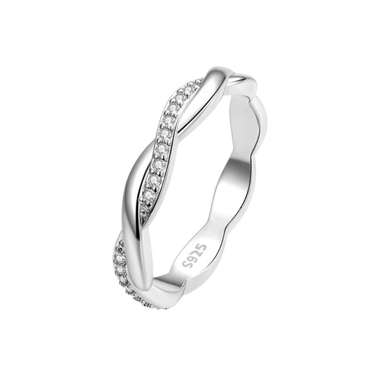 Cubic Zirconia Twisted Ring