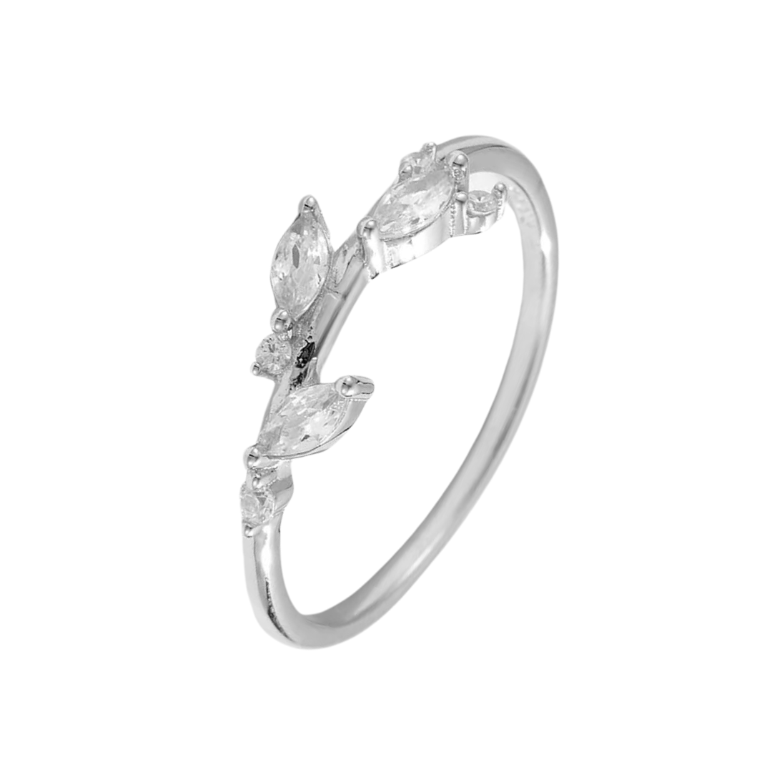 Zircon Leaf Ring