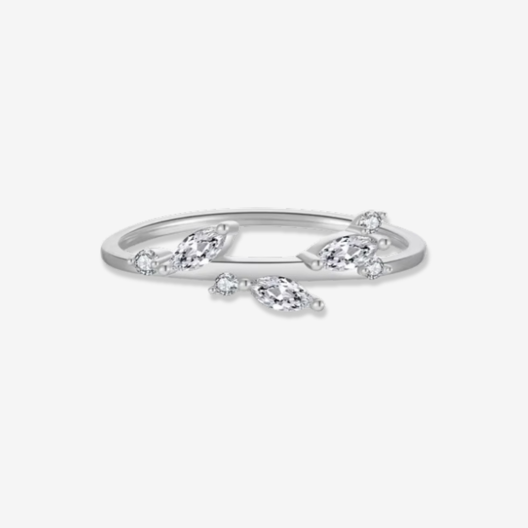 Zircon Leaf Ring