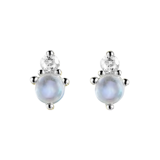 Moonstone Duo Stud Earrings