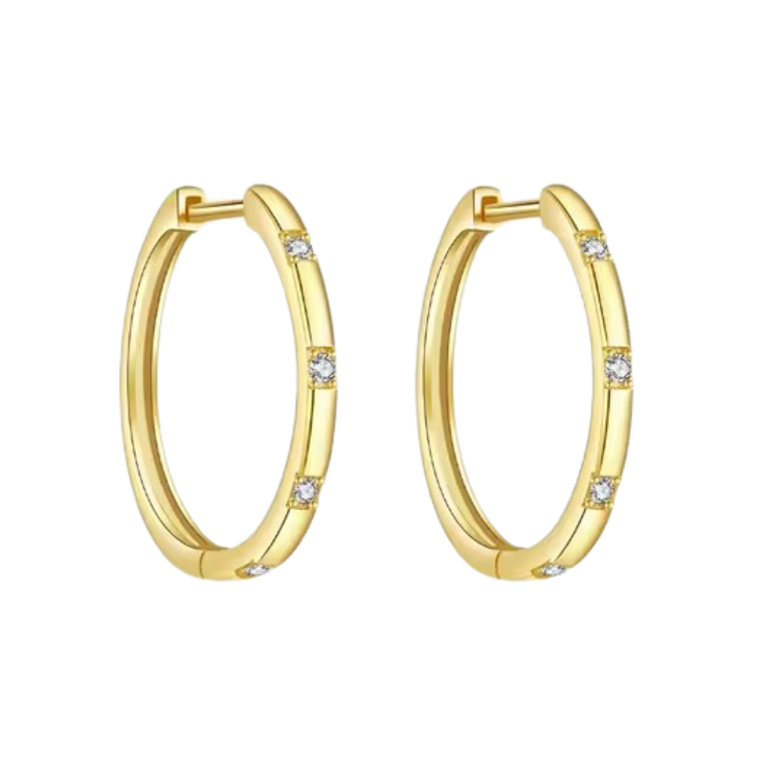 Cubic Zirconia Square-Set Hoops