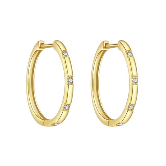Cubic Zirconia Square-Set Hoops